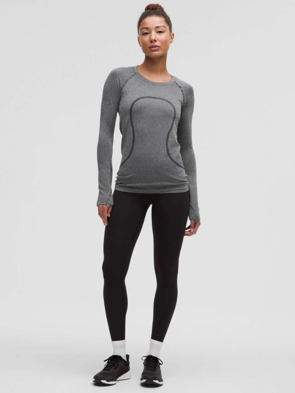 NWT Lululemon Swiftly Tech Long Sleeve 2.0 Parallel Texture Black White Size 4